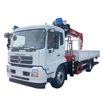 Grue montée sur camion Dongfeng 12 tonnes à flèche articulée en 5 sections, entièrement hydraulique, à levage direct, pour travaux d'ingénierie et transport