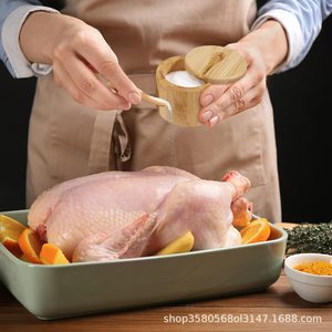 Ensemble de pots à épices en bambou avec couvercles et cuillères, stockage hermétique pour sel, poivre et condiments de cuisine, taille M - Product Image 3