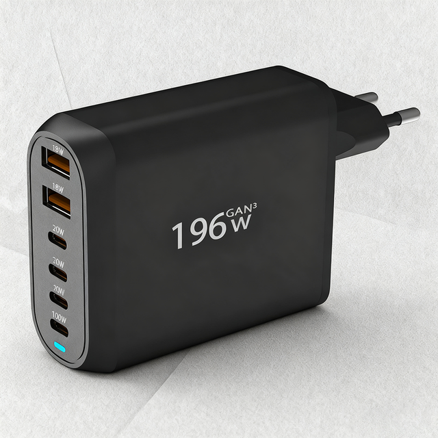Advanced 100W GaN Power Delivery Charging Station  6-Port USB Fast Charger Hub EU Plug Travel Use