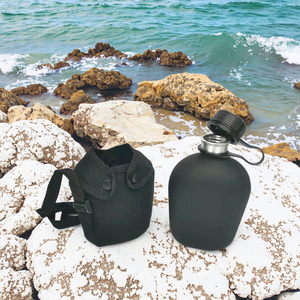 Botella de Agua Táctica de Aluminio de 1L, Ecológica, Portátil, Impermeable, Ultraligera, con Funda de Tela para Senderismo, Supervivencia y Actividades al Aire Libre - Product Image 3