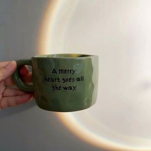 Custom Office <b>Large</b> Eco-Friendly Ceramic Coffee <b>Cup</b> Creative Hand-Squeezed Texture Easy Clean Promotional Business Gift - Product Image 3