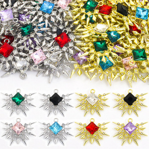 Colgante de Aleación Dorada con Dije de Estrella Radiante y Piedra de Cristal Cuadrada para Adorno de Traje de Danza Flamenca - Product Image 5