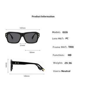 Gafas de Sol Unisex Retro de Moda 2025, Gafas Cuadradas de Lujo Personalizadas con Protección UV400, Gafas de Moda de Alta Calidad para Mujer - Product Image 5