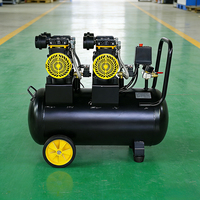 Compresseur d'air portable silencieux sans huile à piston refroidi par air 220V 8L/24L/50L 20kg avec garantie 1 an pour gonflage de pneus et pulvérisation