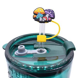 หมวกฟางคุณภาพสูงขนาด 10 มม. สีเห็ดใหม่ ขายดี พร้อมจุกปิดหลอดพลาสติกแบบนิ่มสำหรับแก้วสแตนลีย์ - Product Image 5