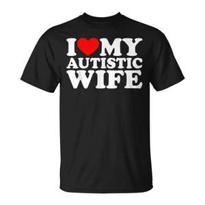 Camiseta Promocional Personalizable con el Mensaje "I Love My Wife with Autism" (Amar a mi esposa con autismo) - Product Image 1