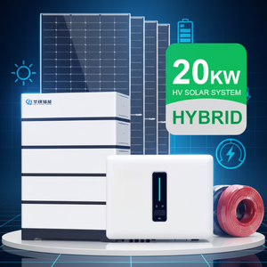 Système solaire domestique hybride connecté au réseau LiFePO4 10kW-20kW 10kWh-30kWh avec batterie lithium intégrée 51.2V, protection IP64, double MPPT - Product Image 2