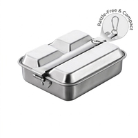 Kit de désordre en métal d'acier inoxydable de boîte à lunch de Bento léger de haute norme de vente chaude pour la randonnée de camping