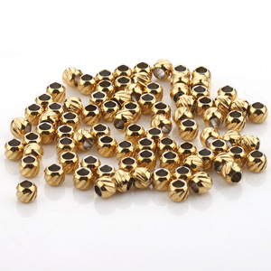 Stainless Steel Gold Plated Melon Beads Round 6mm <b>Spacer</b> Beads For Jewelry Making DIY Bracelets Necklaces Patterned Beads - Product Image 4