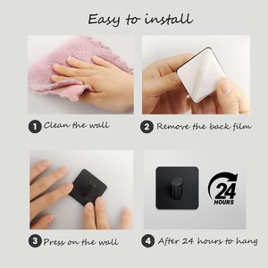 Robust Eco-Friendly Multifunction Stainless Steel Coat Hook Wall-mounted Rustproof Strong Sticky Robe Hook Hanger for Bathroom - Product Image 2