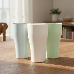 Gobelets de stade empilables modernes en fibre de bambou et plastique réutilisable de 20 oz/600 ml, résistants au lave-vaisselle, pour fêtes, cola et bière - Product Image 2
