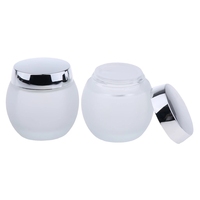 Vente en gros 100g 100ml Bouteille de pot de crème en verre dépoli transparent Conteneur de pot vide avec couvercle en plastique or argent