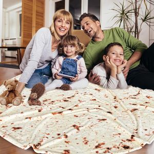 Couverture Polaire Tricotée Imprimée Super Douce en Flanelle, Motif Taco, 290 GSM, Double Face, Drôle et Réaliste, Couverture de Lit Beige Tortilla - Product Image 2