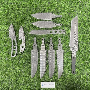 Lames en acier Damas Drop Tanto Point pour couteaux EDC, lames VG10 avec manche partiellement fini, ébauches de lames multi-styles pour fabricants de couteaux - Product Image 5