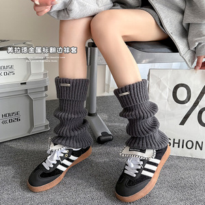 Women's Thick Warm Leg Warmers Autumn Winter Japanese Style Y2K Deer Fur Plush Calf Socks Solid Color Acrylic Fiber - Product Image 3