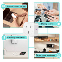Prise intelligente WiFi Tuya FY42 UK 16A avec moniteur d'énergie pour maison intelligente, blanche, résistante au feu