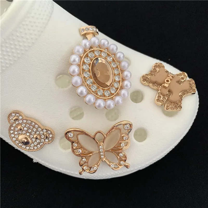 도매 DIY 인기있는 금속 다이아몬드 블링 금속 신발 매력 장식 액세서리 신발
