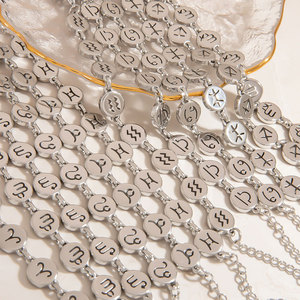 Pulsera y Brazaletes de Moda para Mujer en Acero Inoxidable 316L de Lujo Personalizados, Pulsera del Zodiaco para Mujer - Product Image 1