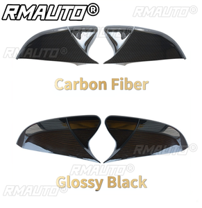 2 Piezas de Cubiertas de Espejo Retrovisor de Fibra de Carbono con Forma de Cuerno para Honda Civic 2016-2020 - Product Image 4