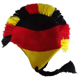 หมวกถักสำหรับผู้ชายผู้หญิงหมวกบีนนี่สำหรับฤดูหนาวสำหรับแฟนๆชาวเยอรมนี