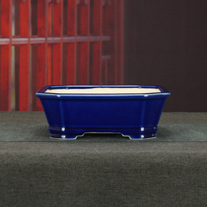 Pot de fleurs en argile violette émaillée, décoration rétro <span class=keywords><strong>hexagonale</strong></span> sur pied ou sur table pour plantes succulentes et bonsaïs - Product Image 2