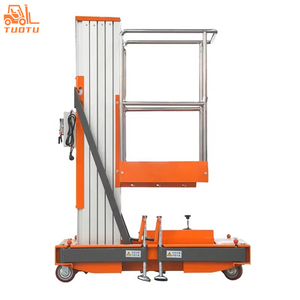 Plataforma de trabajo aéreo de doble columna de 12 metros, pequeña escalera de escalada hidráulica eléctrica, elevador móvil de aleación de aluminio - Product Image 3