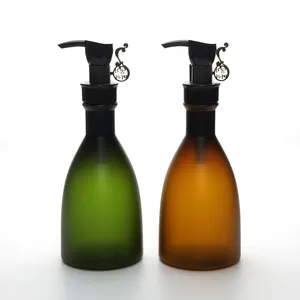 Bomba de plástico vazia personalizada para animais de estimação, garrafa de 500 ml, spray de gel, loção e banho, spray de soro, garrafa verde âmbar para animais de estimação
