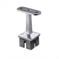 Support carré réglable en acier inoxydable pour main courante de balustrade en verre pour escalier et balcon
