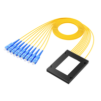 Répartiteur PLC à fibre optique 1x8 SC UPC, boîtier ABS, monomode, distribution de signal réseau FTTH PON, haute qualité, prix usine