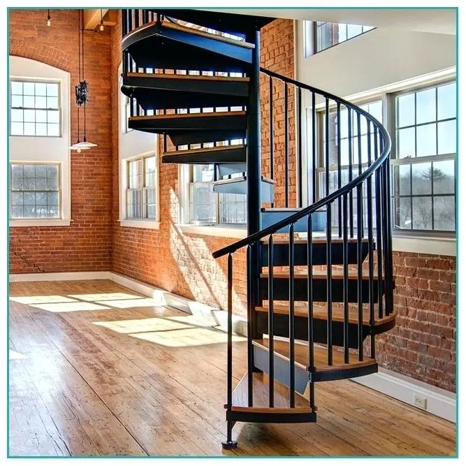 Escalier d'extérieur en spirale, escalier d'extérieur en acier