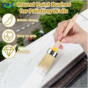 <span class=keywords><strong>Pinceau</strong></span> <span class=keywords><strong>rond</strong></span> professionnel à pointe conique en filament synthétique, manche en bois massif durable, contrôle facile, sans perte de poils - Product Image 1