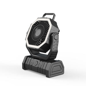 Ventilateur de camping extérieur avec télécommande, batterie rechargeable 20000 mAh, moteur 12 V CC, oscillant, trois vitesses de vent, plastique vert - Product Image 2