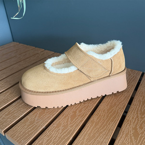 Bottes de neige en cuir pour femmes, nouvelle collection hiver 2026, semelle épaisse, chaudes, en cuir véritable avec doublure en polaire et coton, chaussures en coton - Product Image 3