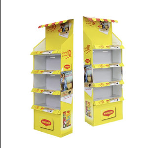 Supermarkt geschäft Faltbare tragbare moderne Art Kosmetik Candy Toy Display Rack Turm Regale Papier boden <span class=keywords><strong>Promotion</strong></span> Rack - Product Image 1