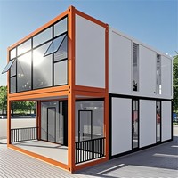 2 étages-Maisons préfabriquées Maison de luxe préfabriquée en duplex avec conteneur de 2 étages et 1 chambre à coucher avec articles d'inventaire