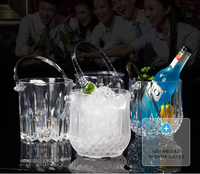 Seau à glace en plastique acrylique coloré de haute qualité pour Bar, fête, diamant, Led, luxe, clignotant, vin, Vodka, whisky, Champagne