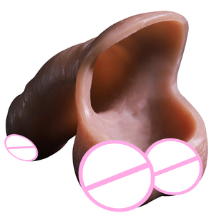 Dildo sexuel pour adultes en silicone double densité, étanche IPX6, écologique, avec ventouse souple et peau mobile extensible pour usage anal - Product Image 2