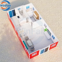 WinFair Extensible + Conteneur + Maison Extensible de Luxe Préfabriqué Modulaire Un Lit Une Salle de Bain Maison Préfabriquée en Conteneur 40 Ft