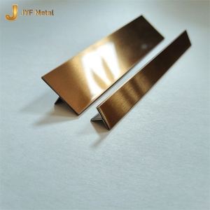 LL352 Factory Made PVD Rose Gold Mirror T-Shaped Stainless Steel <b>Tile</b> Decorative Strip 314 Household Stainless Steel <b>Tiles</b> Trim - Product Image 2