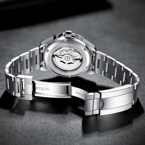 Drioshipping <b>Automatic</b> Mechanical Watch for Men Custom Logo Luxury Business Designer Wrist Watches Quartz Alloy Glass Fashion - Product Image 6