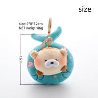 [Été Frais] Porte-clés en peluche courte ultra douce Ocean, avec pendentif petit requin mignon et figurine phoque avec bouée de natation, 12 cm