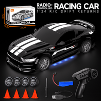 Voiture RC 1/24 2.4G 4x4 avec lumières LED, batterie incluse, voiture de drift RC RTR pour enfants, intérieur/extérieur, directement de l'usine
