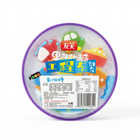Bulk Engineering Vehicle Shape Juice Gummy Candy 100g Round Tub Cartoon Fruity Snack Private Label
