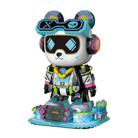 Blocs de construction Panda, jouet de construction mécanique Panda, modèle de robot de style technologique avec base lumineuse pour la décoration de la salle de jeux