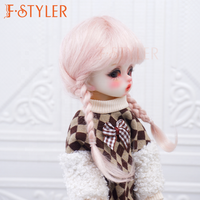 FSTYLER Mohair Bouclés Réaliste Petit Mini Bjd 18 Pouces Personnalisé En Gros Vente En Vrac Poupée Accessoires pour BJD Poupée Cheveux Perruque