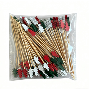 Stuzzicadenti in bambù colorati <span class=keywords><strong>per</strong></span> albero di Natale, rosso, verde, bianco, usa e getta, <span class=keywords><strong>per</strong></span> Pasqua, feste, torte, cupcake, frutta, antipasti - Product Image 5