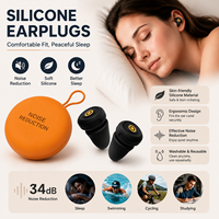 Bouchons d'oreilles ergonomiques en silicone anti-bruit 34 dB avec coussinets d'air pour chambre et bureau, anti-ronflement, avec étui de rangement