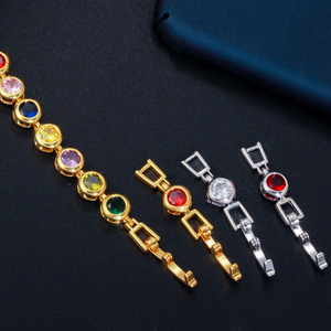 Bracelet de main en acier titane coloré Doba, best-seller, avec cœurs étincelants et zircon, bijoux de main en acier inoxydable plaqué or - Product Image 6