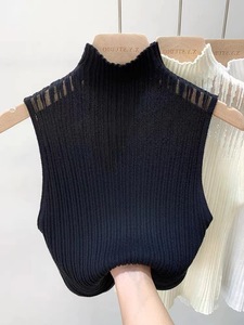 Gilet Lavorato a <span class=keywords><strong>Maglia</strong></span> da <span class=keywords><strong>Donna</strong></span> Autunnale Retrò con Collo Semi-Alto, Slim-Fit, <span class=keywords><strong>Senza</strong></span> <span class=keywords><strong>Maniche</strong></span>, Comodo, Tinta Unita, Corto, Stile Coreano, Nuovi Maglioni - Product Image 5