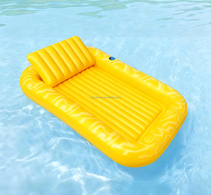 Colchoneta Flotante Inflable Grande para <span class=keywords><strong>Piscina</strong></span>, Tumbona para Broncearse, Spa, Doble, con Almohada, PVC, con Portavasos - Product Image 6